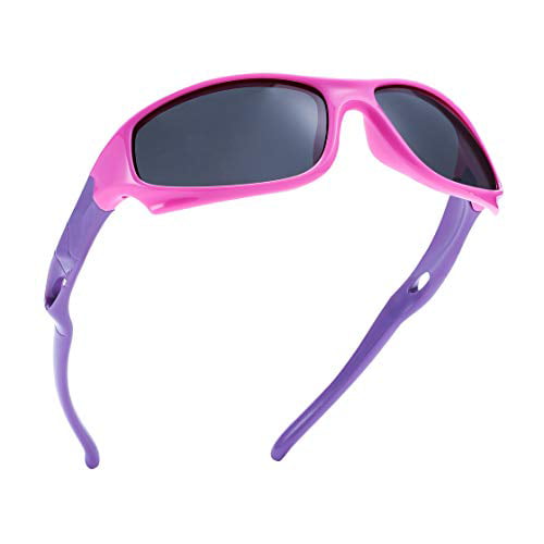 Pro Acme TPEE Unbreakable Polarized Sports Sunglasses for Kids Boys Green/Pink Mirror 